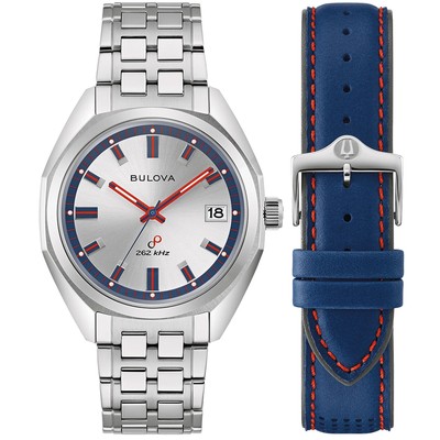 Pre-owned Bulova Men's Watch 1973 Jet Star With 2 Bands Limited Edition 96k112