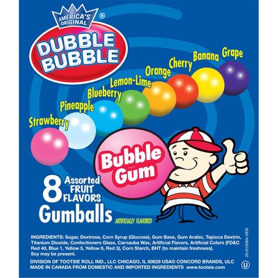 500 dubble bubble gumballs gum ball refill small 13 mm size