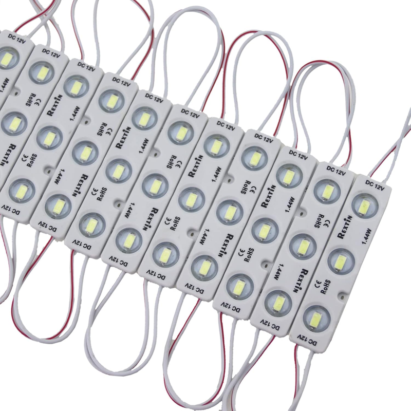 200Pcs 3 LED Sign Storefront Lights Module White Super Bright 5630 5730 SMD Waterproof for Letter Sign Advertising Signs with Tape Adhesive Backside (White)