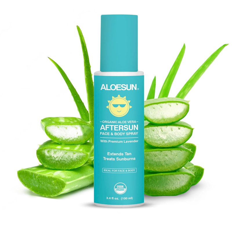 after Sun Face and Body Spray | Organic Aloe Vera for Sunburn Relief with Pure L