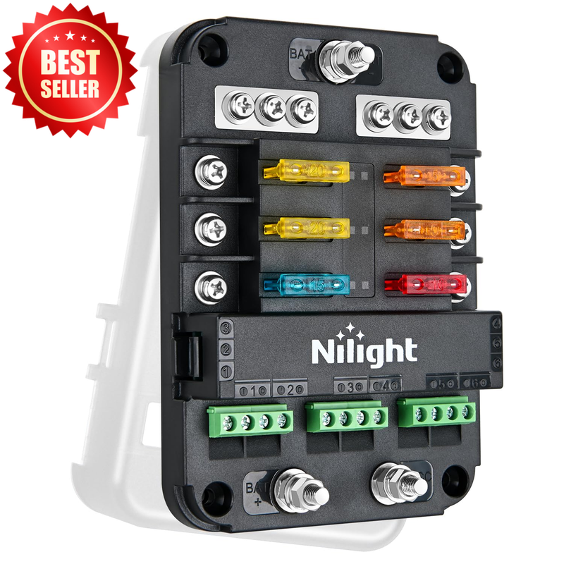 6 Way Fuse Relay Block Acc Control Negative Bus 12V ATC ATO Waterproof US