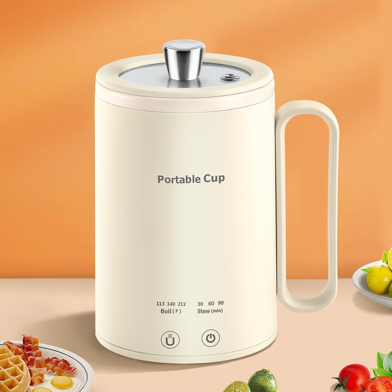 Portable Electric Kettle Travel Small Stew Pot Mini Cooker P