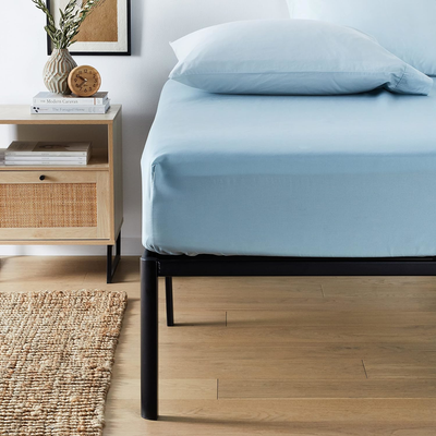 Olee Sleep 14 Inch Heavy Duty Steel Slat Platform Bed Frame - Thumbnail 4