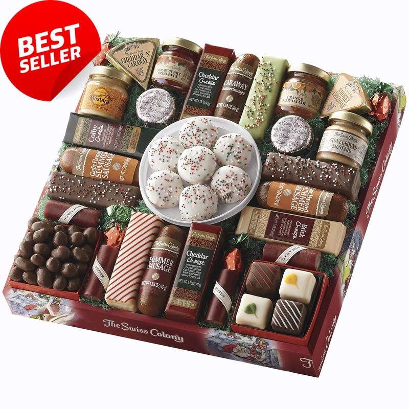 27 Favorites Gift Set Meats Cheeses Chocolates Candies Holiday Red Box