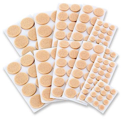 Junipers Assorted Furniture Felt Floor Protector Pads, Pack of 152 - Natural