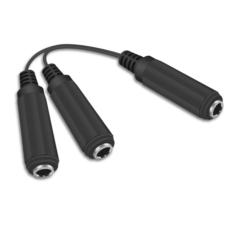 Guitar Y Cable, 6.35Mm 1/4 Inch Mono TS Female to 2X6.35Mm 1/4 Inch Mono TS Fema