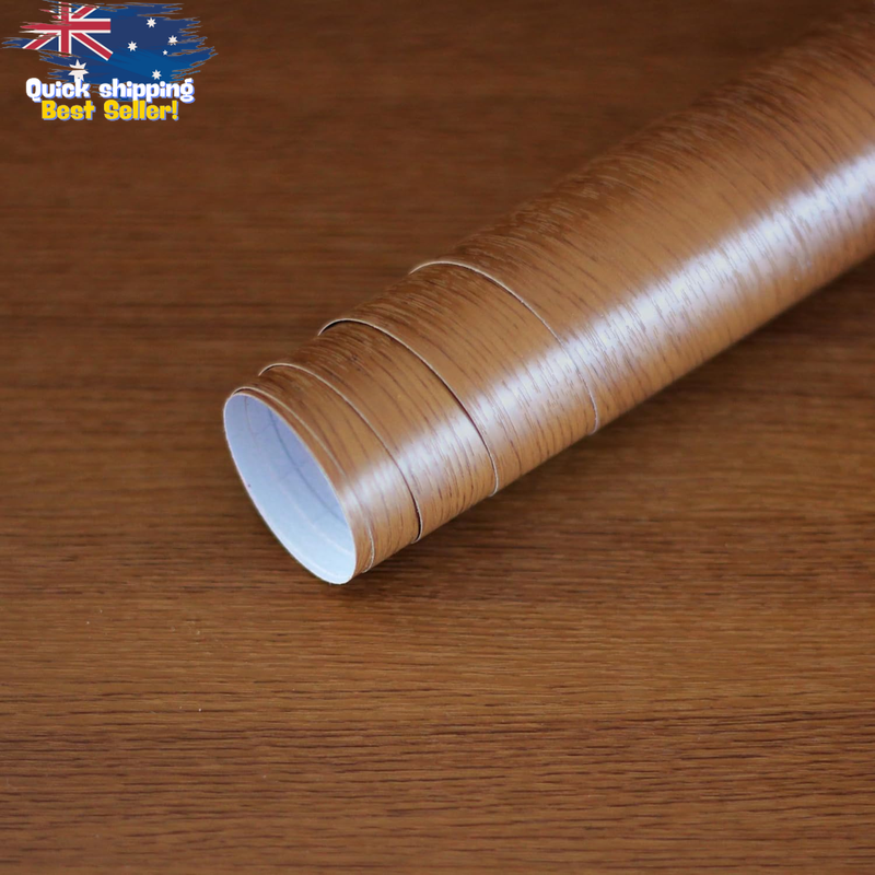 Teak Wood Grain Contact Paper 40cm x 3m Self-Adhesive Vinyl Waterproof