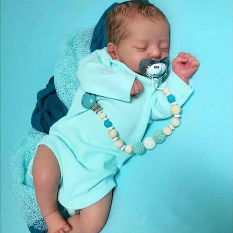 17" Lifelike Reborn Sleeping Baby Boy Doll Soren, Realistic Newborn Baby Dolls