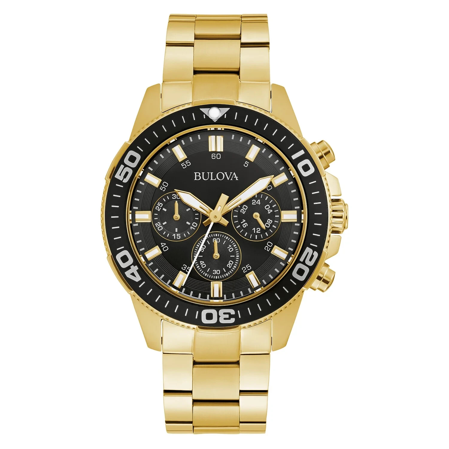 Pre-owned Bulova Men's Gold-tone Chronograph Watch 98a248