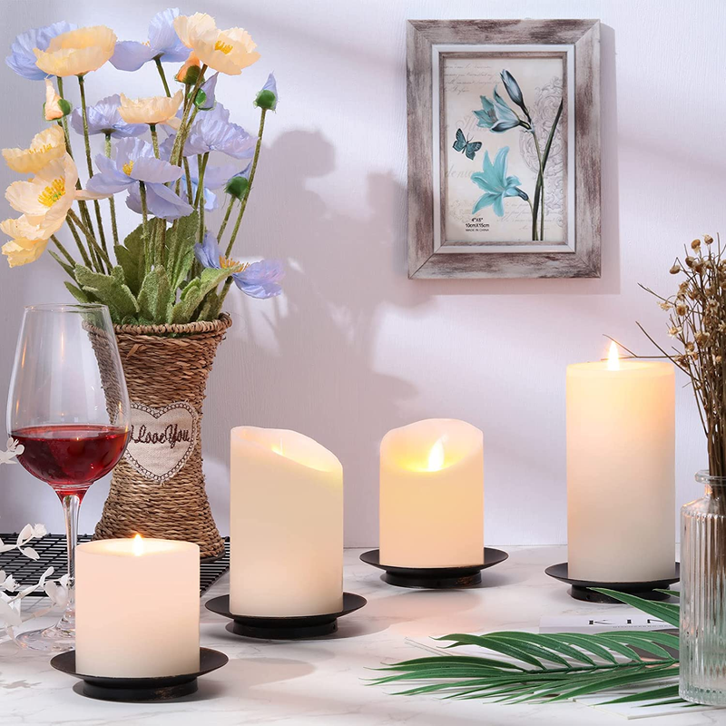 Spike Candle Holder Iron Candle Plate Pillar Candle Holder Black