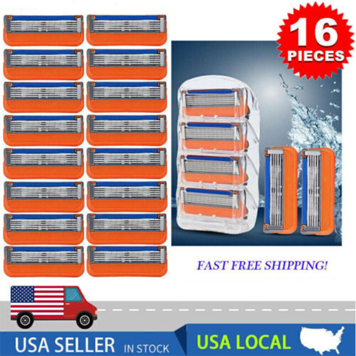 16Pcs Replacements 5-Layer Men' For GiIIette Fusion Proglide