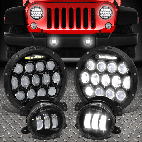 NUVISION [LED DRL] ДЛЯ ПРОЕКТОРНЫХ ФАР JEEP WRANGLER BUG EYE 07-18+ПРОТИВОТУМАННЫЕ ФАРЫ