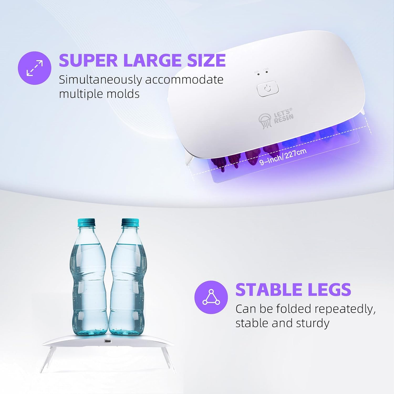 UV Light for Resin, Large Size Portable UV Resin Light, F143g Light Weight UV La