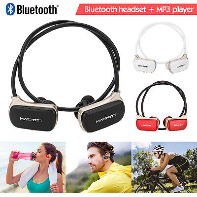 Sports Wearable MP3 Player IPX4 Bluetooth Headset earphone 8H Music Hand Free