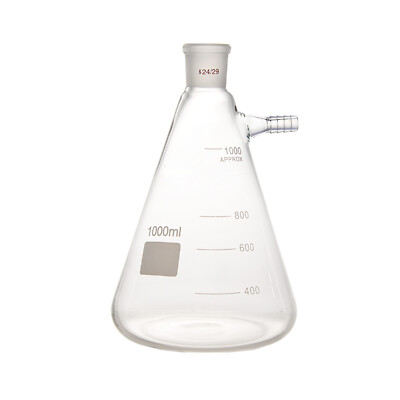 1000ml 24/29 Glass Filtering Flask 1L Lab Chemistry Filtration Vessel Bottle