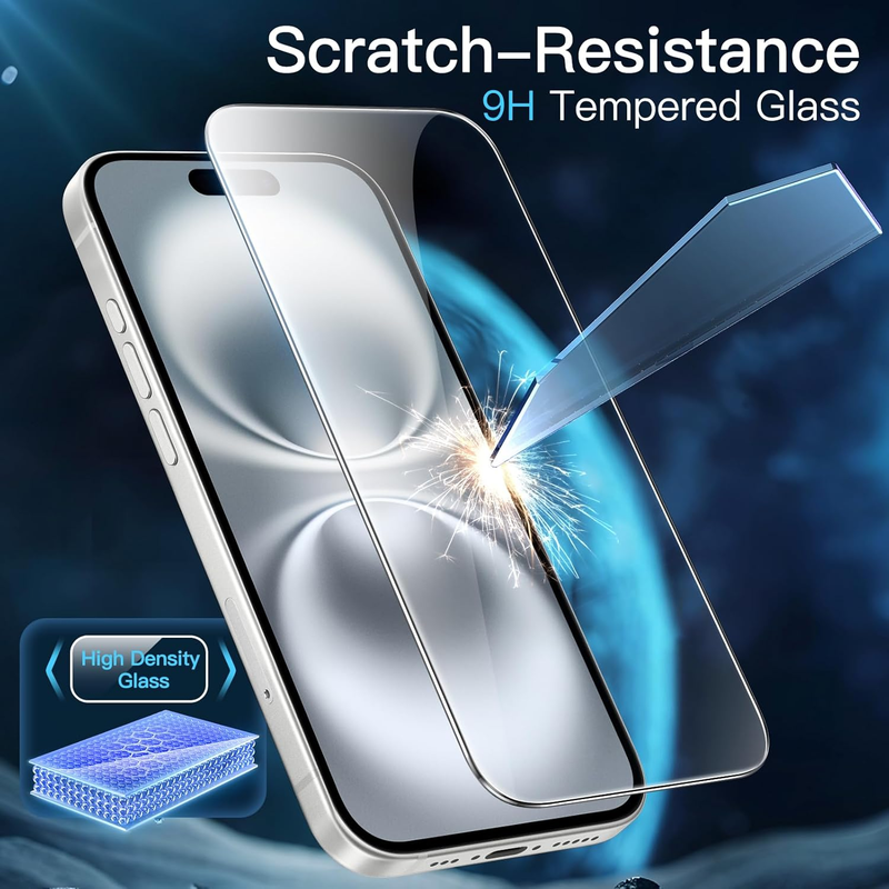 Screen Protector for iPhone 16 6.1-Inch, Tempered Glass Film with Easy Installat