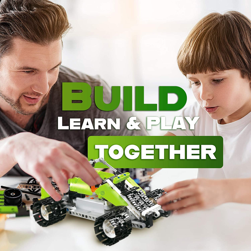 5 in 1 Remote Control STEM Building Blocks Car Tank - 400+ PCS RC Car Kit - Perf