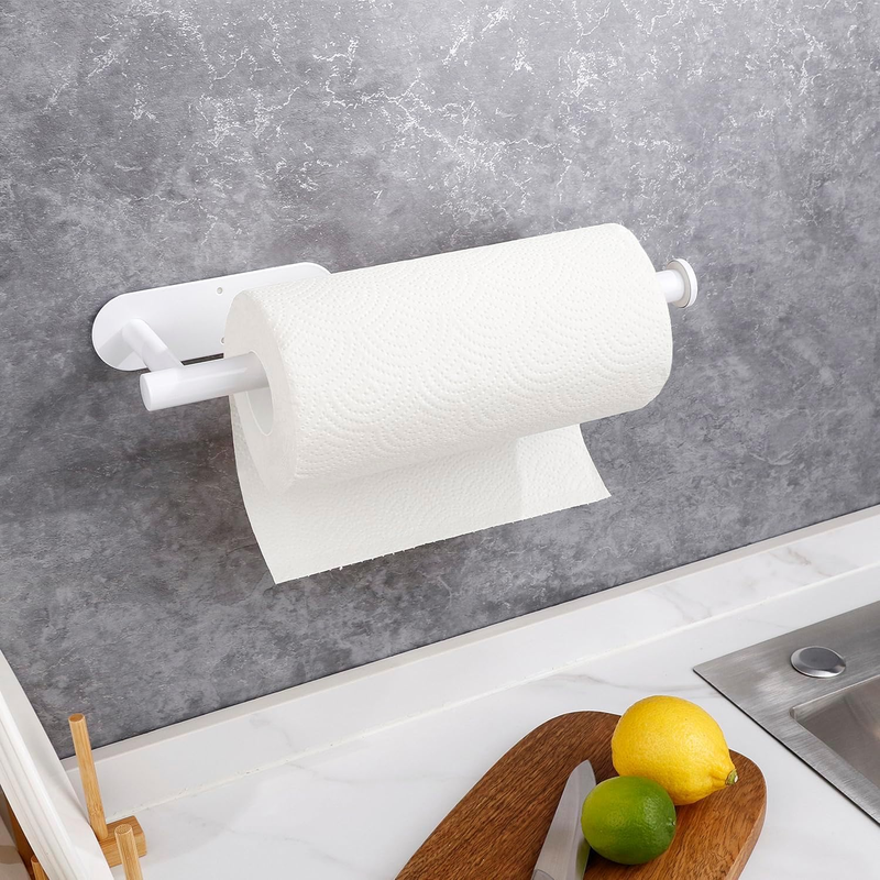 Kitchen Roll Hanger, Paper Towel Holder under Cabinet, Self Adhesive Paper Towel