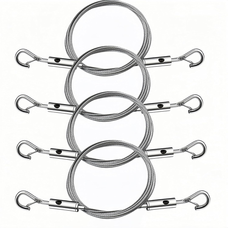4 PCS Adjustable Heavy Duty Picture Hanging Wire Kit,2 M X 1.5 Mm Stainless Stee