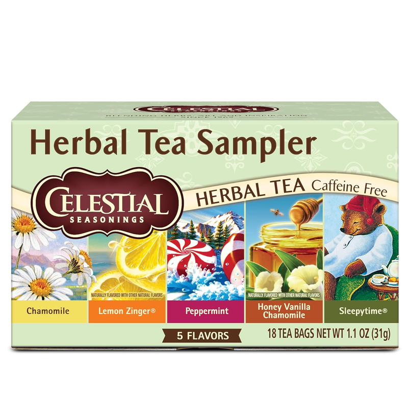 Sampler Variety Pack, Caffeine Free, 18 Tea Bags