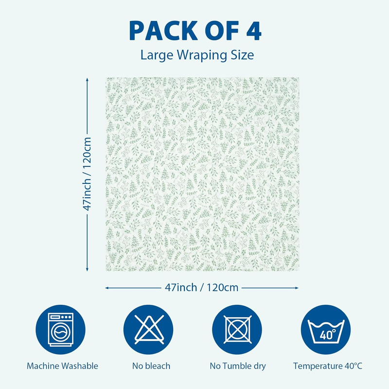 Muslin Swaddle Blankets, 4 Pack Receiving Blankets for Boys and Girls, 47 x 47 I
