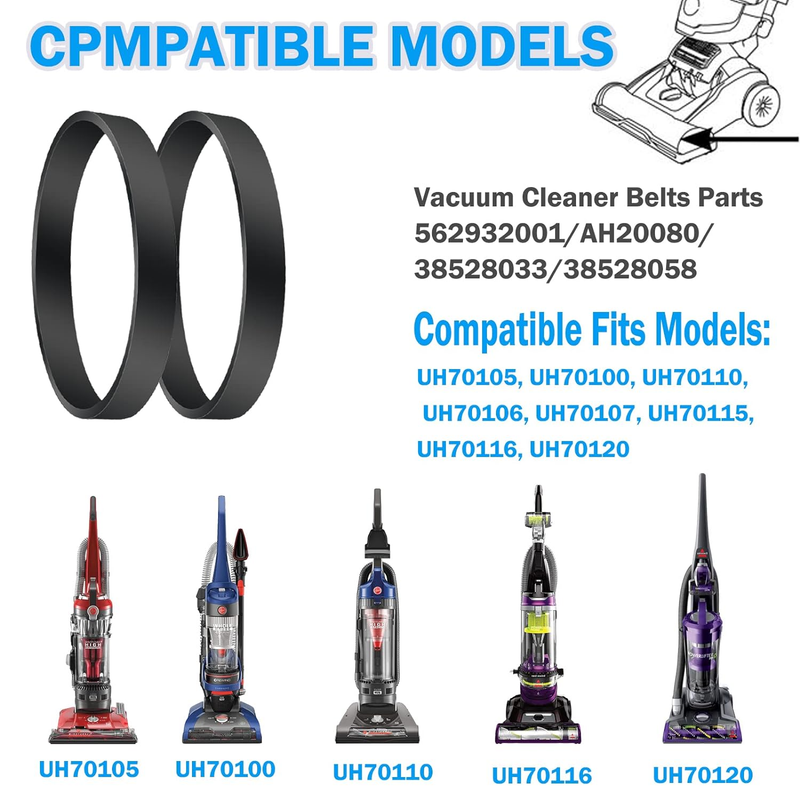 Vacuum Belts Replacement for Hoover 562932001 Vacuum Belt, Vacuum Cleaner 