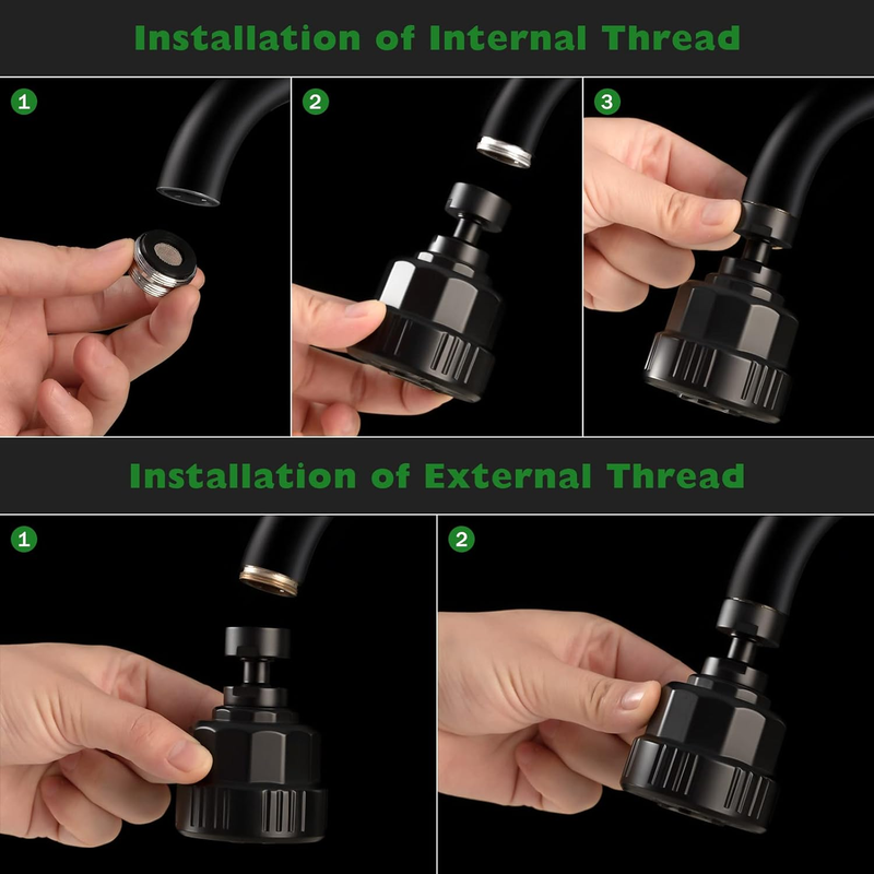 Faucet Sprayer Attachment, Kitchen Sink Faucet Head with 2 Ball Joint, Swivel Si