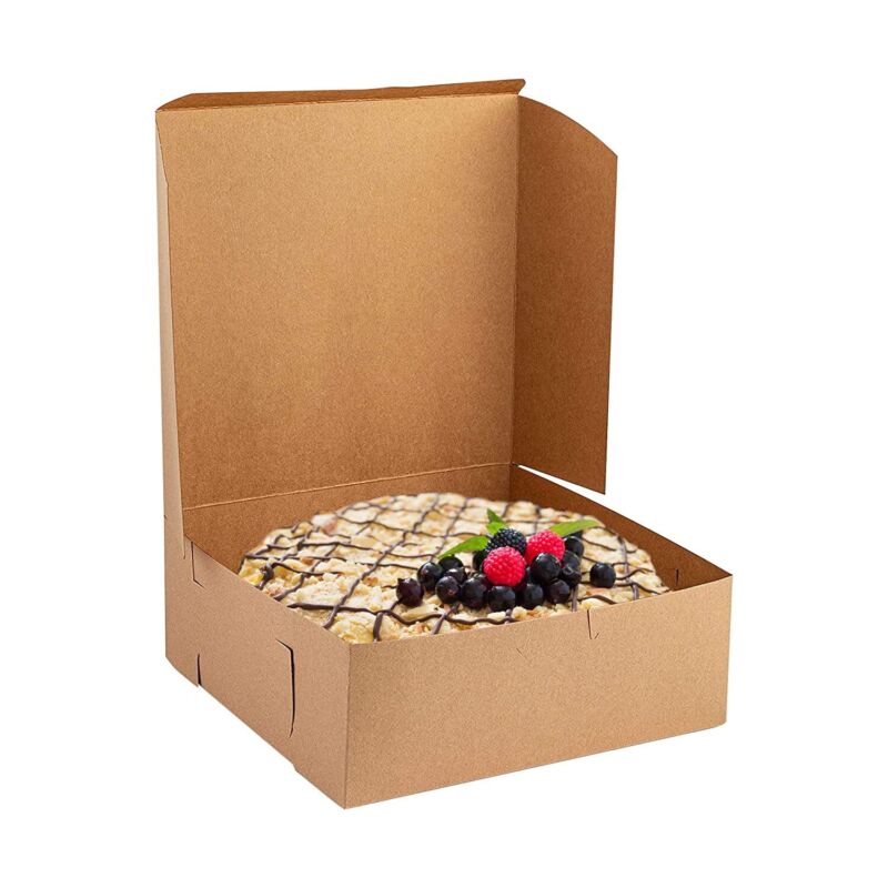 MT Products Brown Mini Cake Boxes 8" x 8" x 3" Bakery Box No-Window - Pack of 15