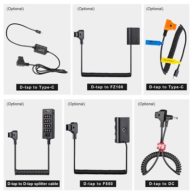 2pcs D-tap Plug Male DIY for DSLR Rig Power Cable V-Mount Anton Battery White