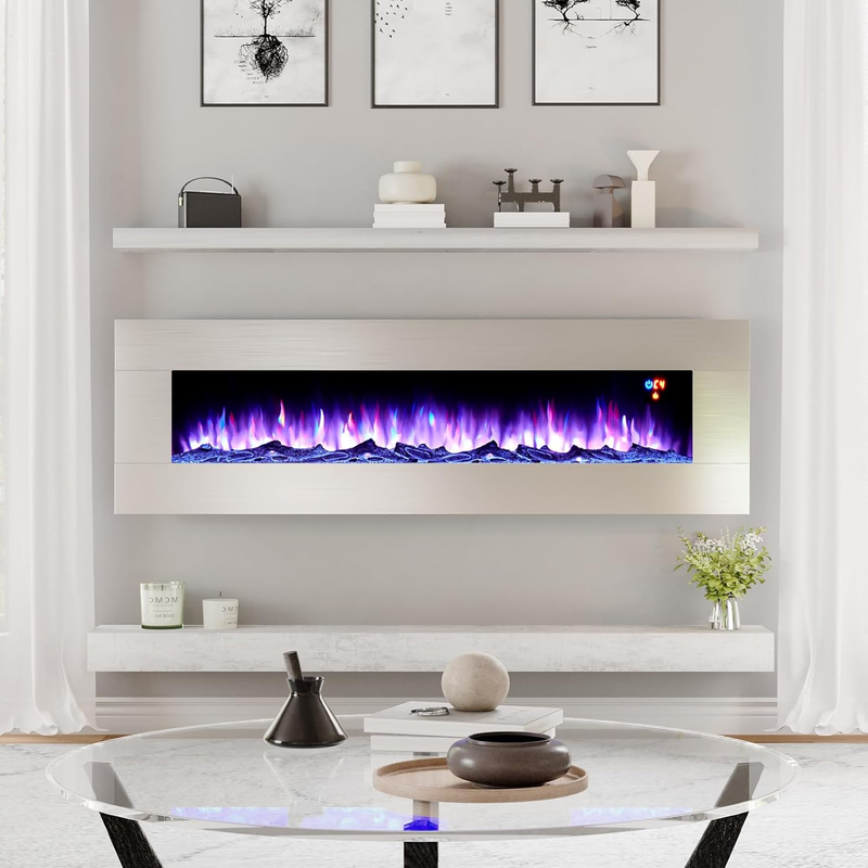 , Stainless Steel Wall Hanging Fireplace With R