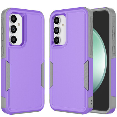 For Samsung Galaxy S24 FE 5G Cell Phone Case Matte Cover +Glass Screen Protector