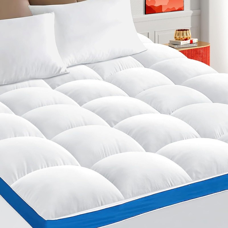 Extra Thick Mattress Topper Cooling Matress Pad Cover Overfilled Plush PillowTop