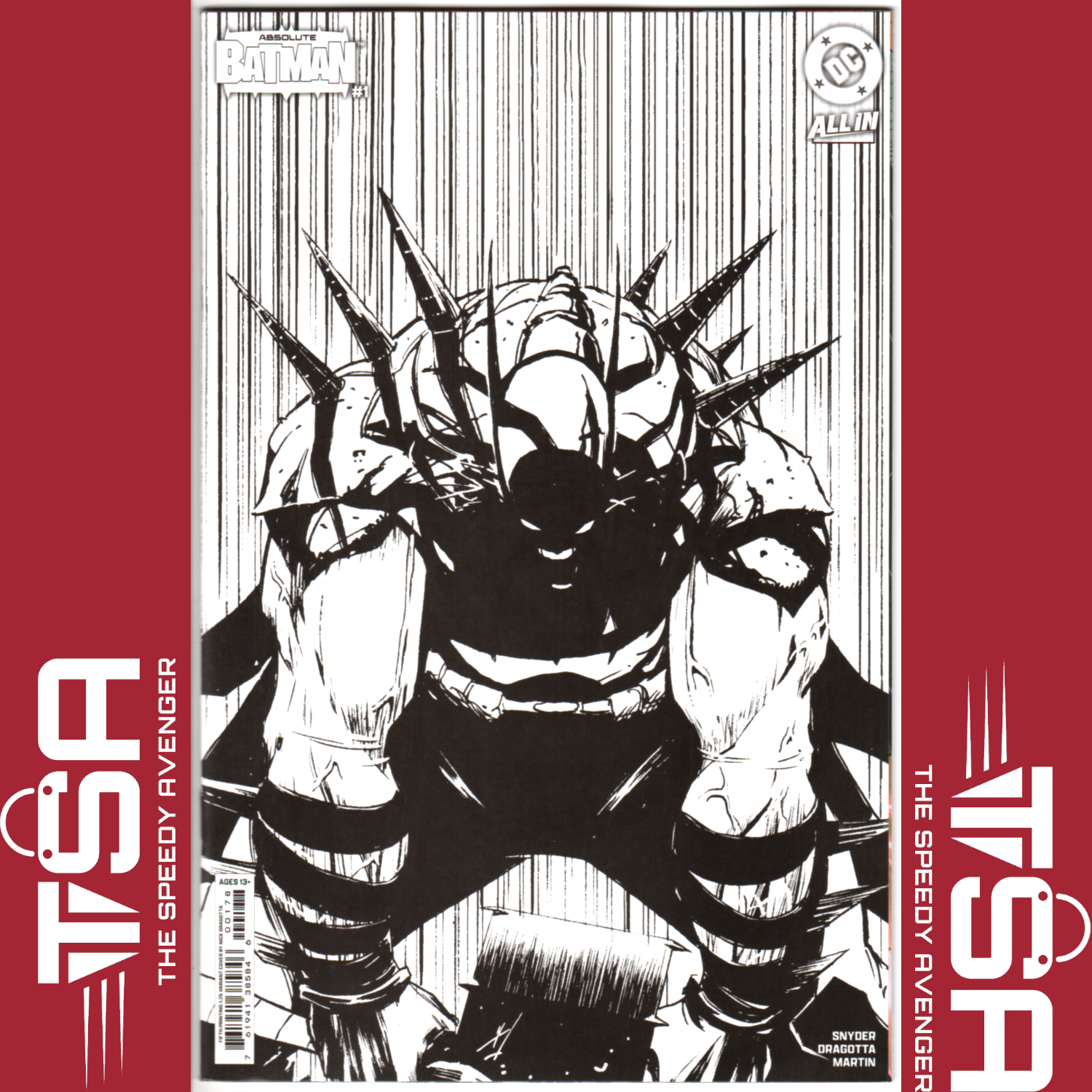 ABSOLUTE BATMAN #1 Nick Dragotta 5th Printing B&W 1:25 Incentive Ratio Variant