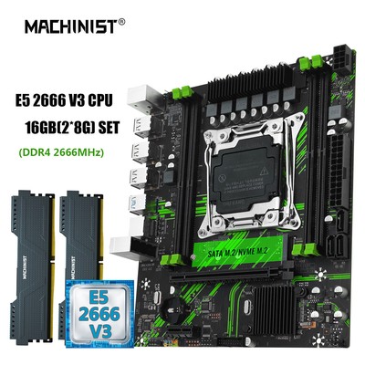 PR9 X99 Motherboard Kit LGA 2011-3 Xeon E5 2666 V3 CPU DDR4 8GB*2PCS RAM USB 3.0