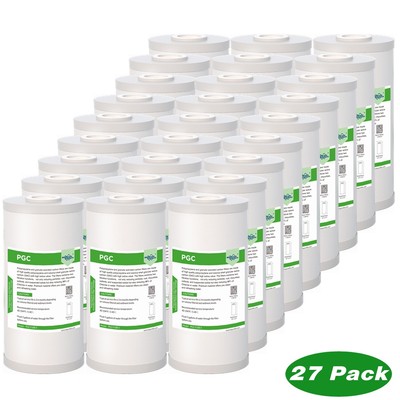 27 Pack 5 Micron 10 x 4.5 PP GAC Carbon Sediment Water Filters for iSpring FC15B