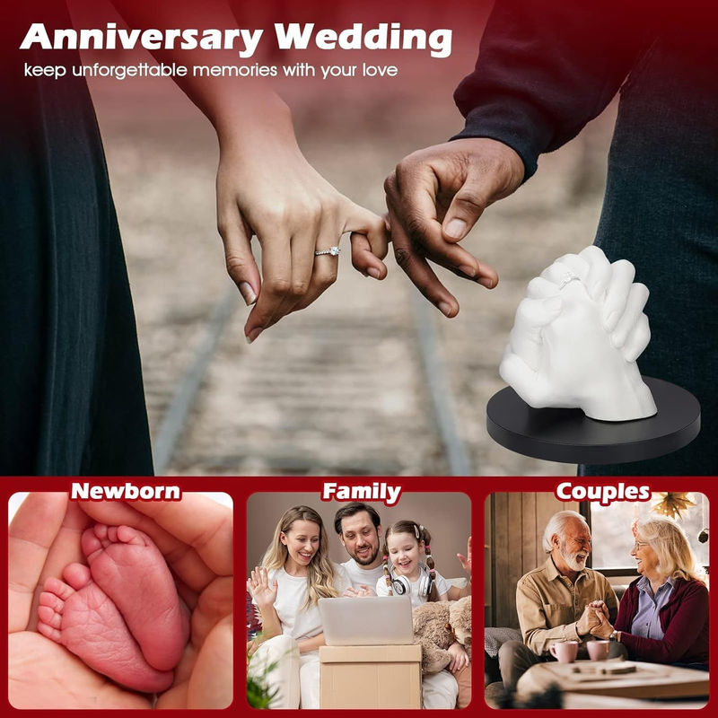 Hand Casting Kit, Couples with Practice Kit, Hand Mold Kit for Adults & Kids, Ro