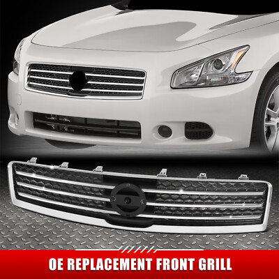 [Горизонтальные планки] Для 09-11 Nissan Maxima Хромированная решетка радиатора с сетчатой вставкой