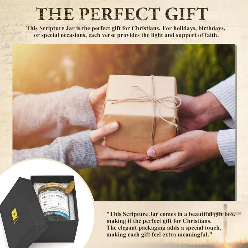 Christian Gifts for Women Men, Bible Verse Jar for Motivational Inspirational Gi