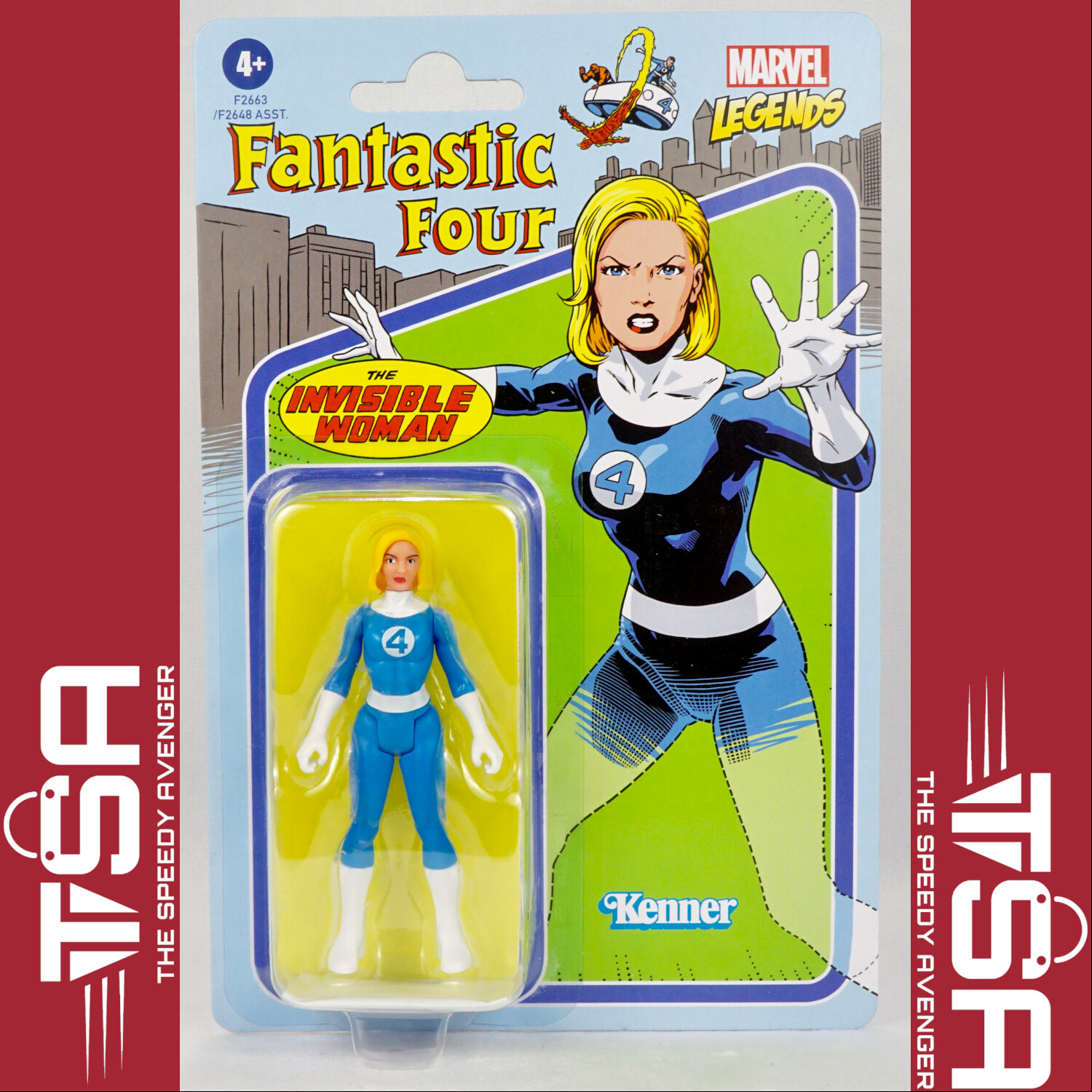 Marvel Legends Fantastic Four Invisible Woman Vintage Kenner Action Figure