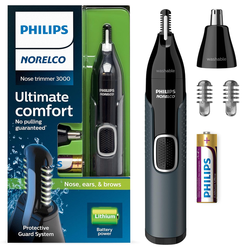 Philips  Nose Trimmer 3000, for Nose, Ears and Eyebrows, Bla
