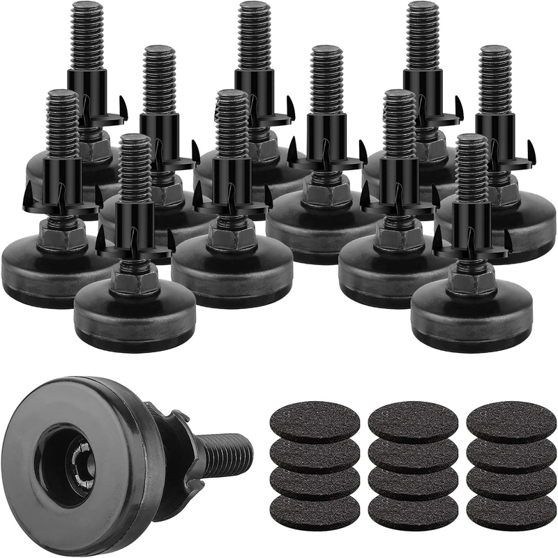 Leg Levelers 3/8-16 Thread for Tables Chairs Cabinets Sofa Furniture Feet 12 Pcs
