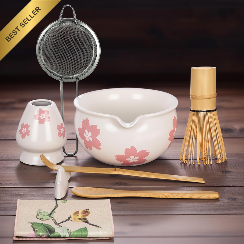 Matcha Set, 8PCS Matcha Whisk Set, Matcha Kit Set, Traditional Ceremony Matcha G