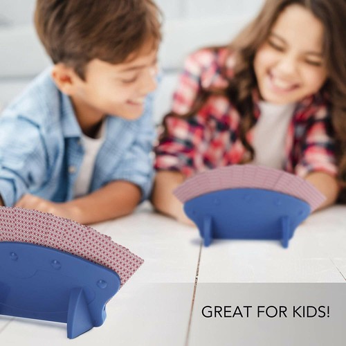 Set of Four Hands Free Playing Card Holders Trays for Canasta/UNO