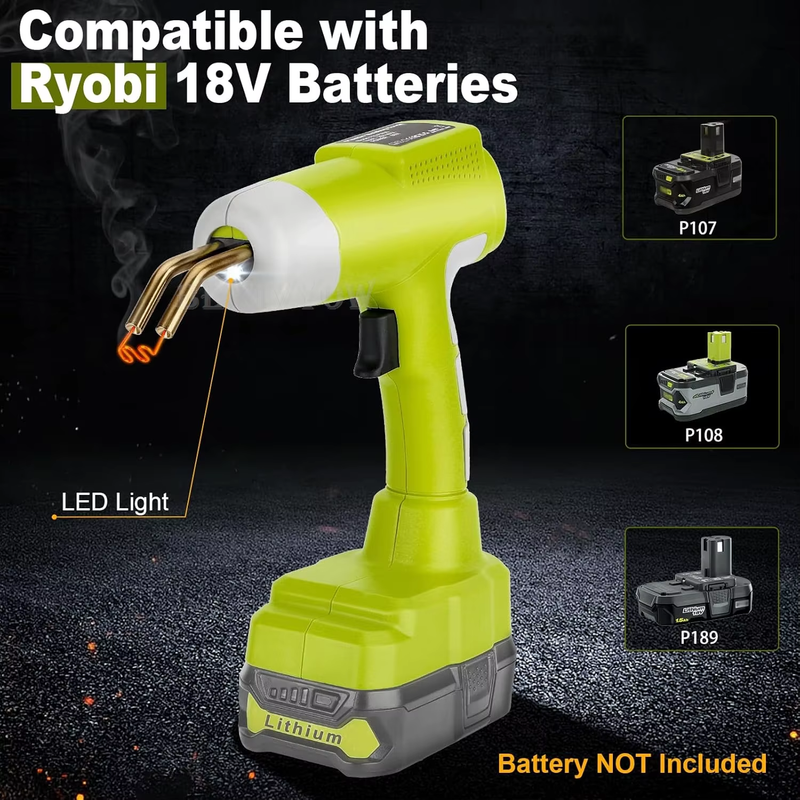 Cordless Plastic Welder Gun Compatible with Ryobi One 18V Battery with 600PCs Ho