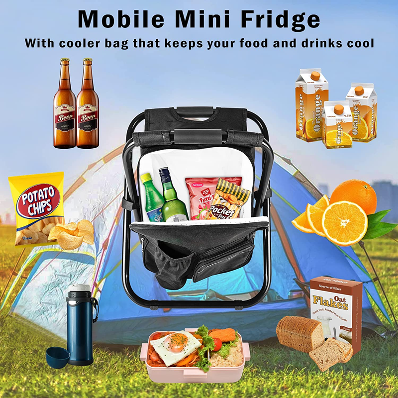 Kikerike Backpack Stool Cooler Chair Heavy Duty 400 LBS Max Load Portable Lightw
