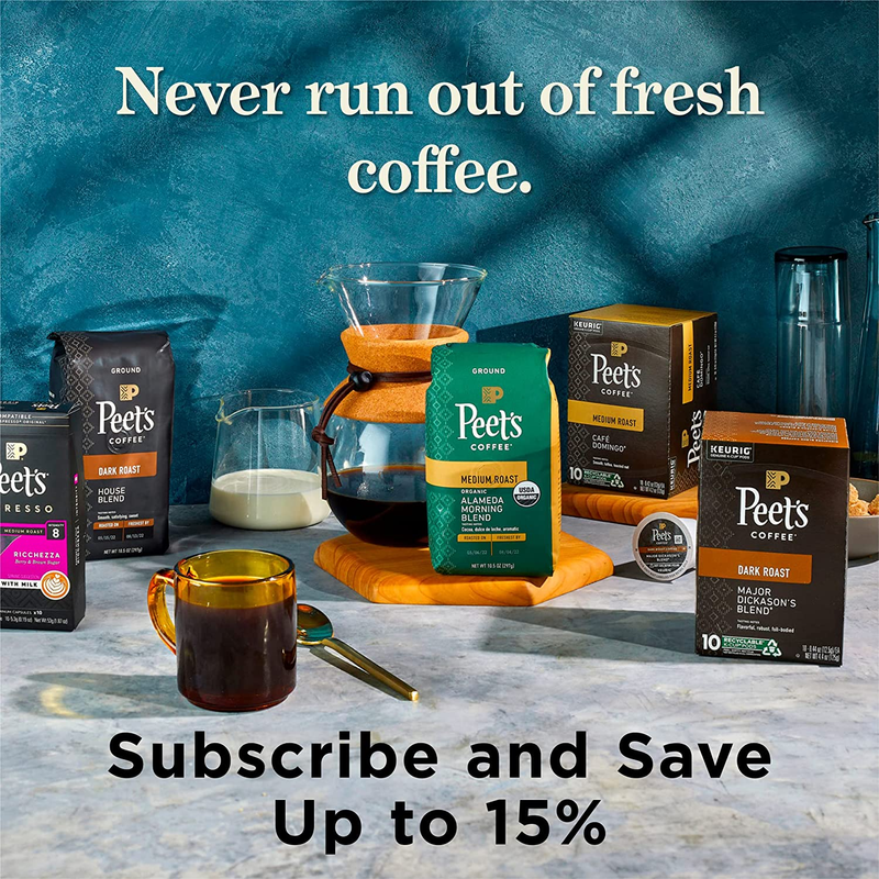 Peet'S Coffee, Dark Roast Decaffeinated Ground Coffee - Decaf Major Dickason'S B