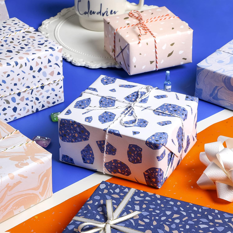 Wrapping Tissue Paper - Blue Marble Design Tissue Paper Bulk for Gift Wrap, Art