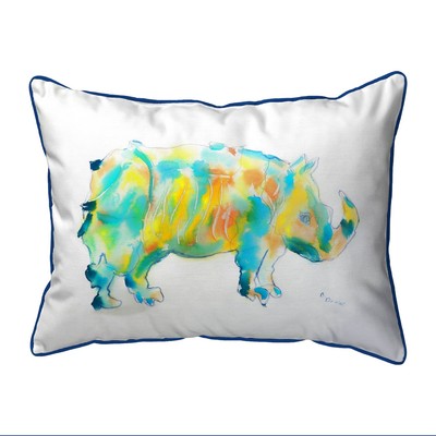 Betsy Drake Rhino Large Indoor Outdoor Pillow 16x20