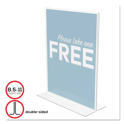 Deflecto Classic Image Stand-Up Double-Sided Sign Holder Plastic 8 1/2x11 Insert