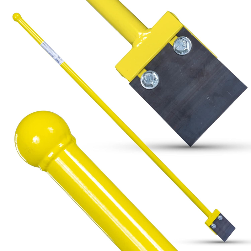 Heavy Duty Steel Roofer & Ice Spud Bar with Knob Handle | 3.5" Blade | 54.5" Pol